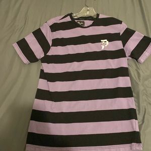 Primitive purple/black striped shirt medium